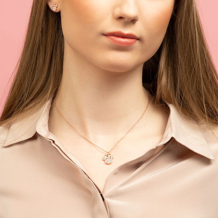 PEERS HARDY Colgante Minnie Disney Cabeza Oro Rosa Laço PEERS HARDY Colgante Minnie Disney Cabeza Oro Rosa Laço