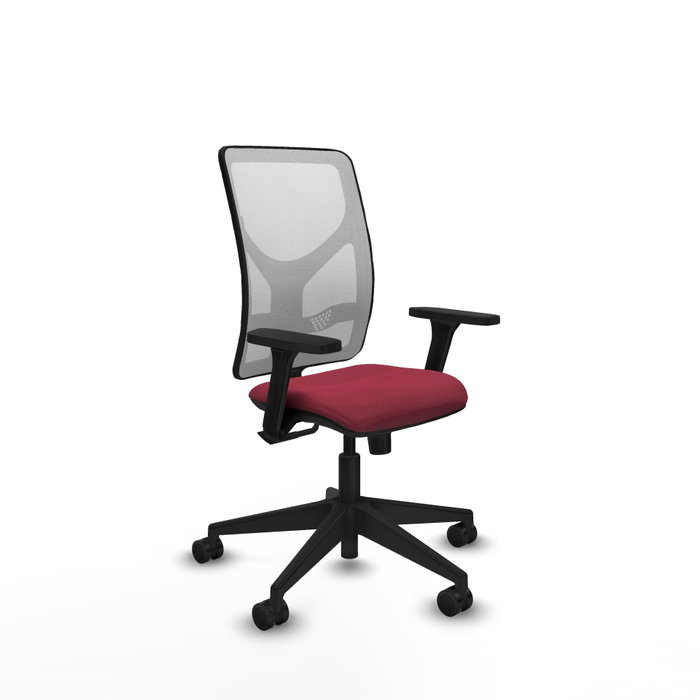 PIQUERAS Y CRESPO Silla de oficina Motilla con mecanismo Sincro, Granate y Blanco PIQUERAS Y CRESPO Silla de oficina Motilla con mecanismo Sincro, Granate y Blanco