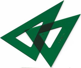 FAIBO Cartabón Técnica 35 cm Metacrilato Verde Sin Graduar