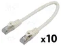 Lanberg Pack de 10 Patchcord Cat.6 FTP 0,25m Blanco