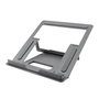 Coolbox Soporte Atril Portátil para Portátiles Hasta 17", Aluminio Ajustable con 4 Posiciones, Gris Espacial, Ergonómico