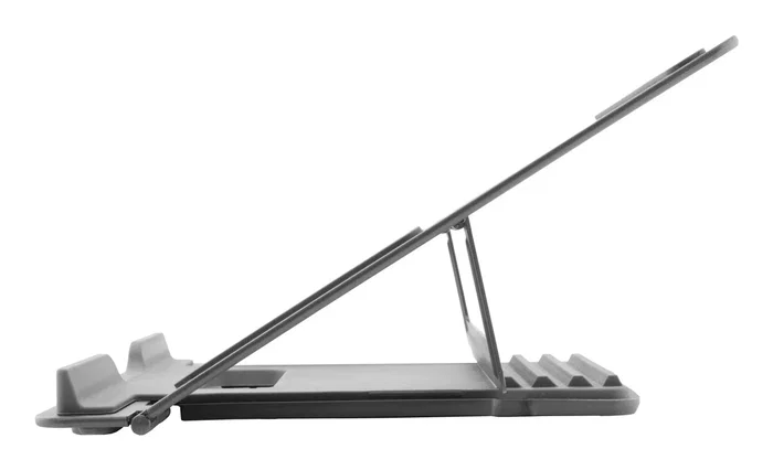 CoolBox COO-ATRIL-02 Soporte Atril para Portátil Plegable Ajustable 4 Posiciones de Aluminio, Hasta 17 Pulgadas (43,2 cm) y 10 kg, Color Gris Espacial