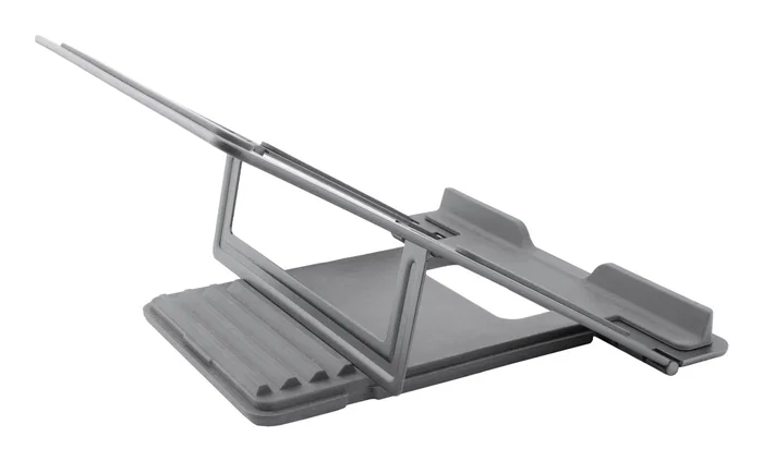 CoolBox COO-ATRIL-02 Soporte Atril para Portátil Plegable Ajustable 4 Posiciones de Aluminio, Hasta 17 Pulgadas (43,2 cm) y 10 kg, Color Gris Espacial