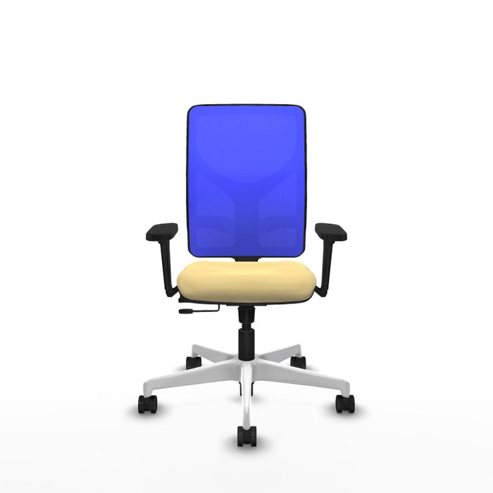 PIQUERAS Y CRESPO Silla de oficina Motilla con mecanismo Sincro/Traslack, Crema y Azul