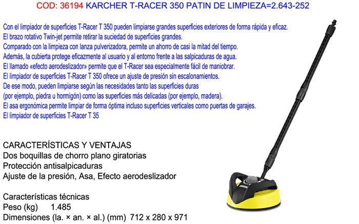 Kärcher T-Racer T 5 Limpiador de superficies, Amarillo y negro
