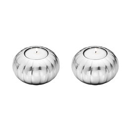 Georg Jensen Juego 2 Portavelas Bernadotte (6 Unidades), Altura 5 cm, Diámetro 8,5 cm