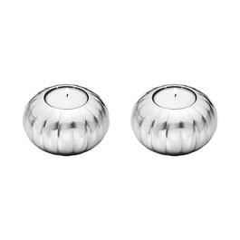 Georg Jensen Juego 2 Portavelas Bernadotte (6 Unidades), Altura 5 cm, Diámetro 8,5 cm