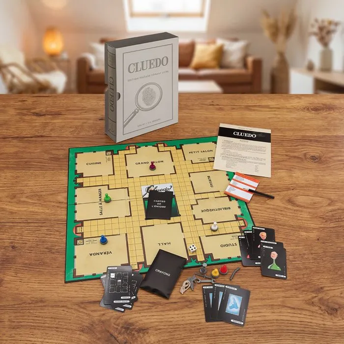 Megableu Cluedo Edición Vintage Formato Libro - Juego de Mesa Familiar para +8 años