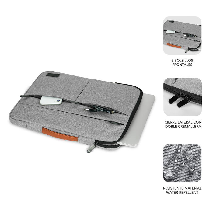Subblim Funda Air Padding 360 Sleeve 13,3-14 pulg Gris Claro