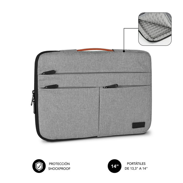 Subblim Funda Air Padding 360 Sleeve 13,3-14 pulg Gris Claro