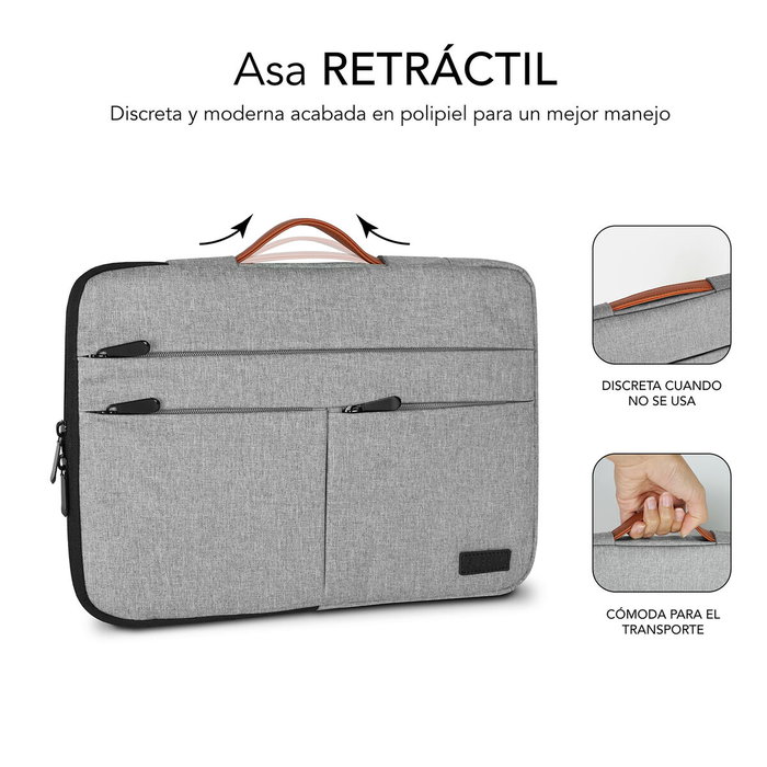 Subblim Funda Air Padding 360 Sleeve 13,3-14 pulg Gris Claro