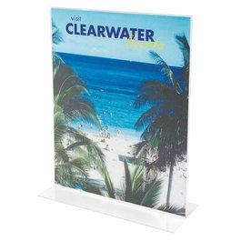 Expositor Sobremesa Faibo En Forma De T A4 Vertical Cristal