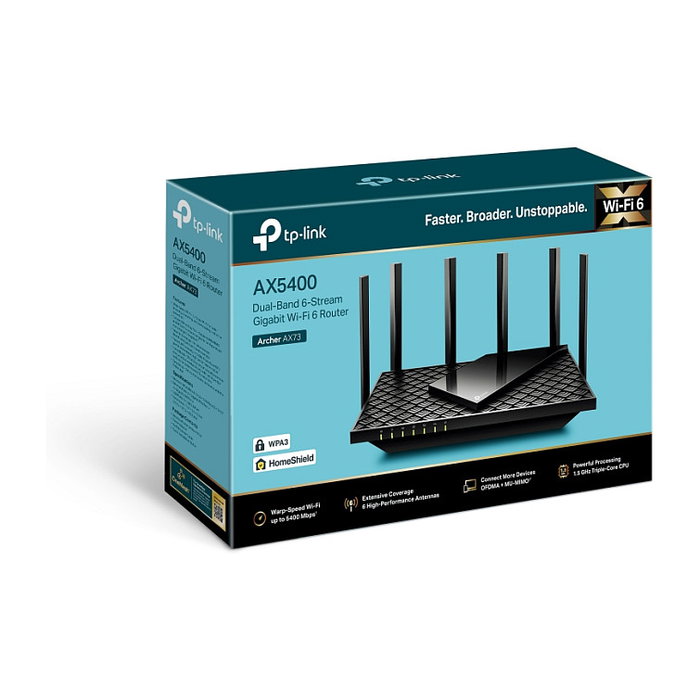 TP-Link Archer AX72 Router Wi-Fi 6 Doble Banda 5400 Mbit/s Negro