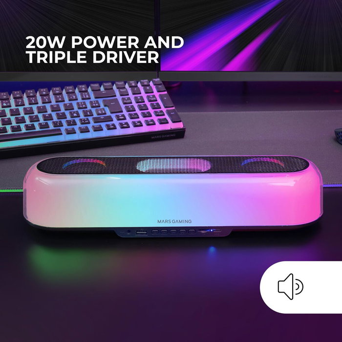 Mars Gaming MSB-ORB Barra de Sonido Bluetooth RGB 360º Negro