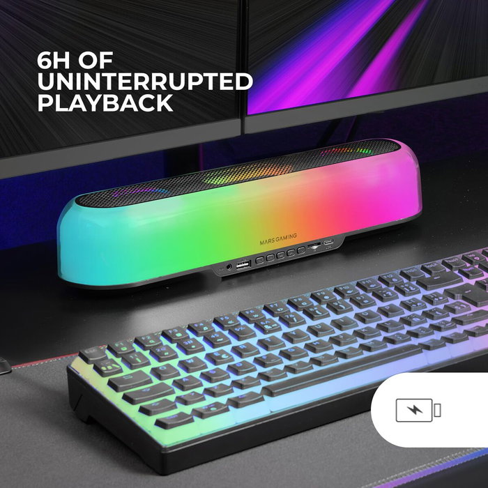Mars Gaming MSB-ORB Barra de Sonido Bluetooth RGB 360º Negro