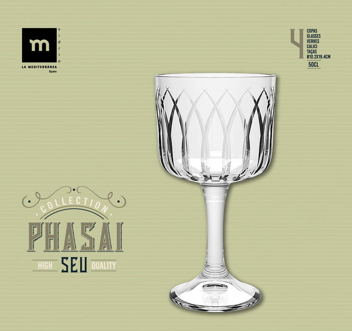 La Mediterranea Copa Phasai Seu 500ml (Pack de 24 unidades) Ø10.2x19.4cm