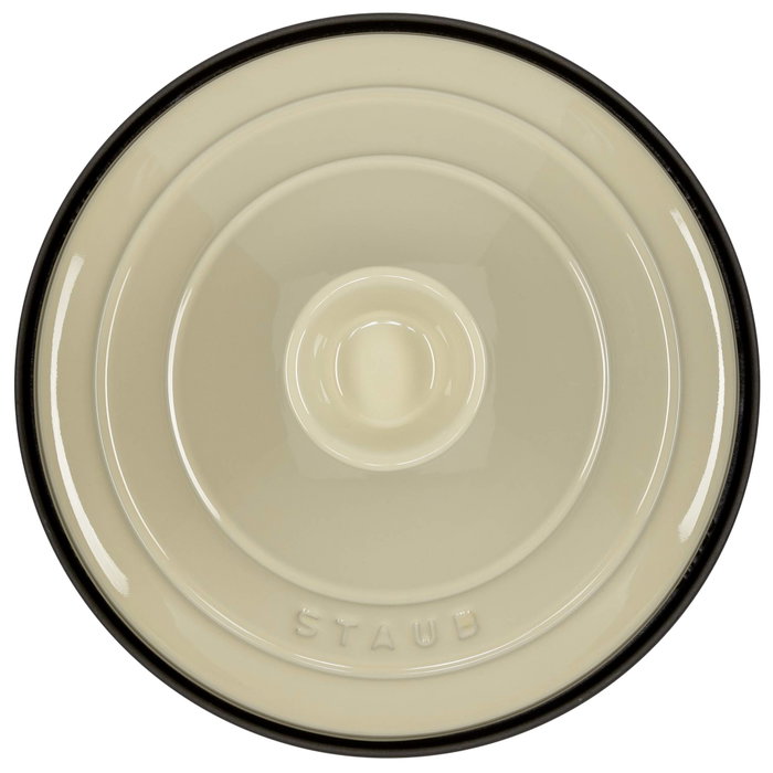 Staub Tajine Redonda 28 cm en Hierro Fundido, Negro y Crema, 2 L