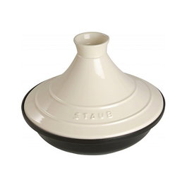 Staub Tajine Redondo 28cm Crema Hierro Fundido 2L Apto Inducción