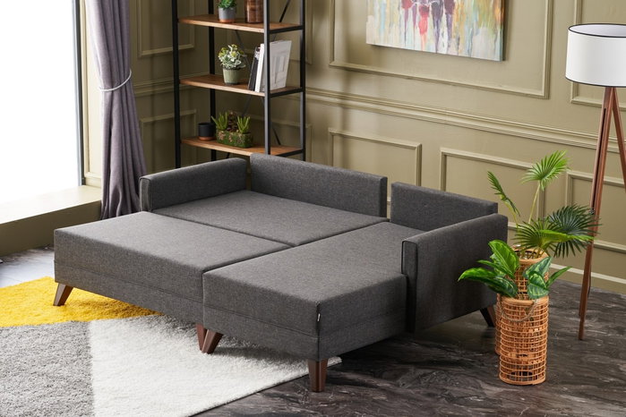 Atelier Del Sofa Sofá Cama Esquinero Bella Mini Derecho - Antracita Atelier Del Sofa Sofá Cama Esquinero Bella Mini Derecho - Antracita