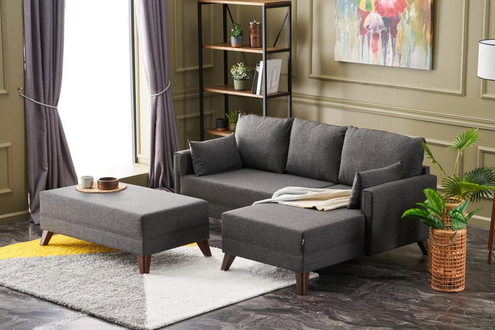 Atelier Del Sofa Sofá Cama Esquinero Bella Mini Derecho - Antracita Atelier Del Sofa Sofá Cama Esquinero Bella Mini Derecho - Antracita