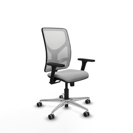 PIQUERAS Y CRESPO Silla de oficina Motilla con mecanismo Sincro, Gris claro y Blanco