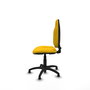 Silla de oficina Algarra con mecanismo Contacto permanente básico tapizada con Tela color Amarillo. Equipada con Base poliamida negra, Sin brazosy Topes