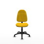 Silla de oficina Algarra con mecanismo Contacto permanente básico tapizada con Tela color Amarillo. Equipada con Base poliamida negra, Sin brazosy Topes