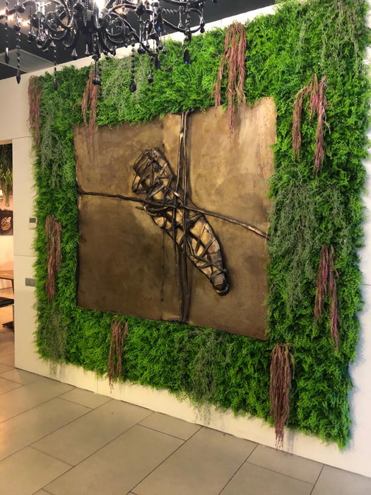 Oplante Jardín Vertical Artificial Helecho Anti-UVA Verde Plástico 100x100 cm
