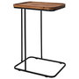 Home Deco Factory Mesa Auxiliar Sofá Acacia Cocooning Tablero Madera Patas Metal 40x30x55 cm