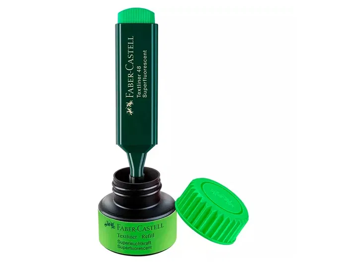 Faber Castell Textliner 1549 Bote Recambio Tinta Rotulador Fluorescente Verde 30 ml Faber Castell Textliner 1549 Bote Recambio Tinta Rotulador Fluorescente Verde 30 ml