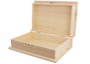 Innspiro Caja de madera de pino con forma de libro y cierre