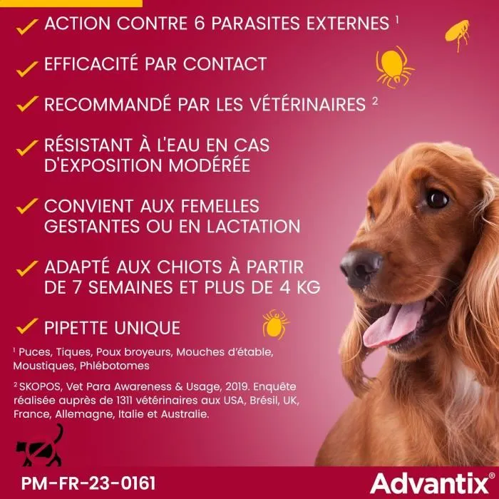 Advantix Pipetas Antiparasitarias 4uds Perros Pequeños 4-10 kg Amplio Espectro Pulgas Garrapatas Piojos Moscas Advantix Pipetas Antiparasitarias 4uds Perros Pequeños 4-10 kg Amplio Espectro Pulgas Garrapatas Piojos Moscas
