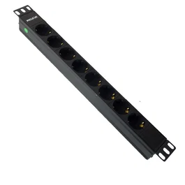 Phasak BNS 3518 Regleta para Rack 19 pulgadas 8 Tomas Schuko Negro 1,5 m