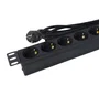 PHASAK BNS 3518 Regleta Rack 19" 8 Tomas Schuko 16A 3500W 250V Color Negro 1.5 m