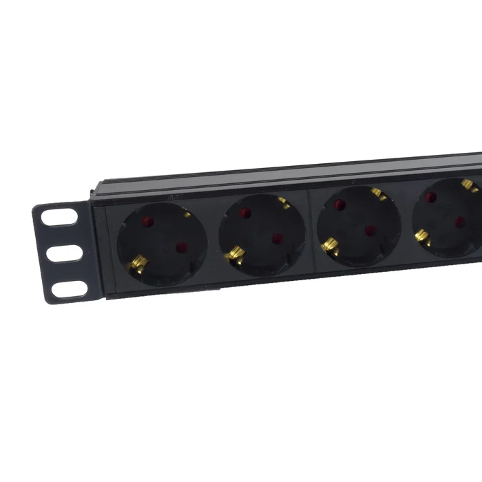 PHASAK BNS 3518 Regleta Rack 19" 8 Tomas Schuko 16A 3500W 250V Color Negro 1.5 m