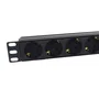 PHASAK BNS 3518 Regleta Rack 19" 8 Tomas Schuko 16A 3500W 250V Color Negro 1.5 m
