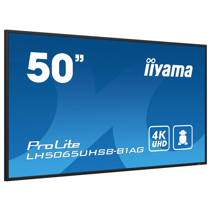 iiyama LH5065UHSB-B1AG 127cm/50" 4K UHD VA Touch 9,5ms 60Hz 24/7 2xHDMI DP LAN WiFi 20W Speaker Black