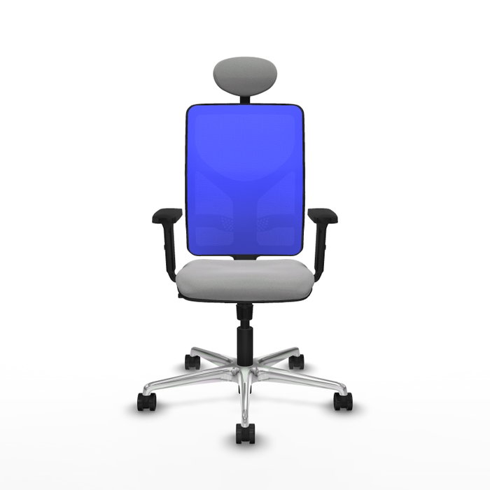 PIQUERAS Y CRESPO Silla de oficina Motilla con mecanismo Sincro, Gris claro y Azul