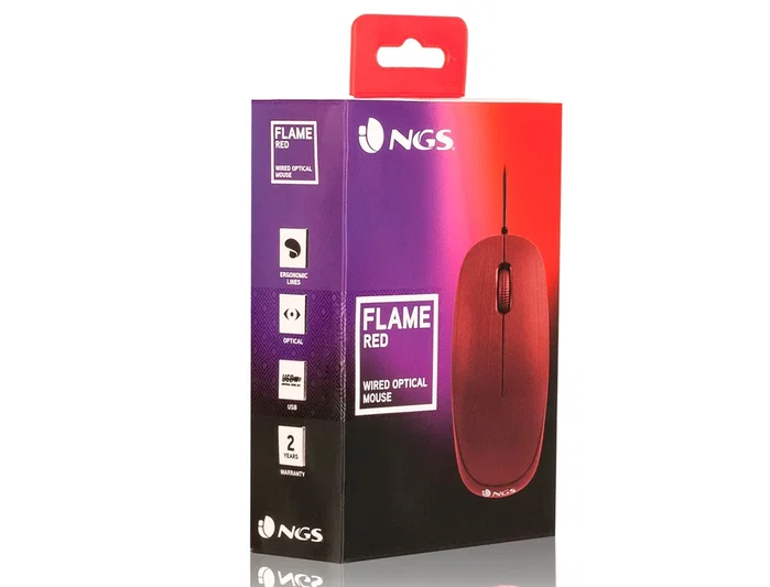 NGS Flame Ratón Óptico 1000 DPI USB Rojo NGS Flame Ratón Óptico 1000 DPI USB Rojo