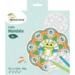 Libro De Colorear Avenue Mandarine Mandala Animales 160G 36H