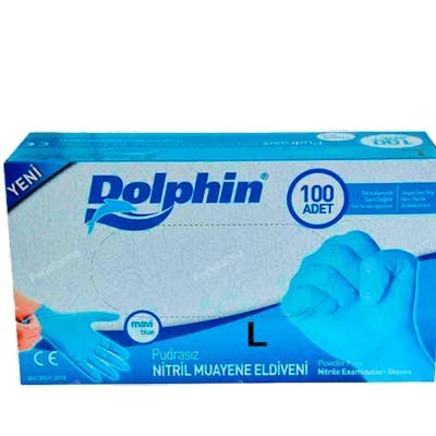 DOLPHIN Guantes de Nitrilo Azul Talla L, 100 Unidades DOLPHIN Guantes de Nitrilo Azul Talla L, 100 Unidades