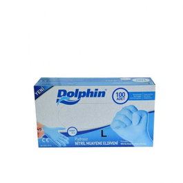 DOLPHIN Guantes de Nitrilo Azul Talla L, 100 Unidades