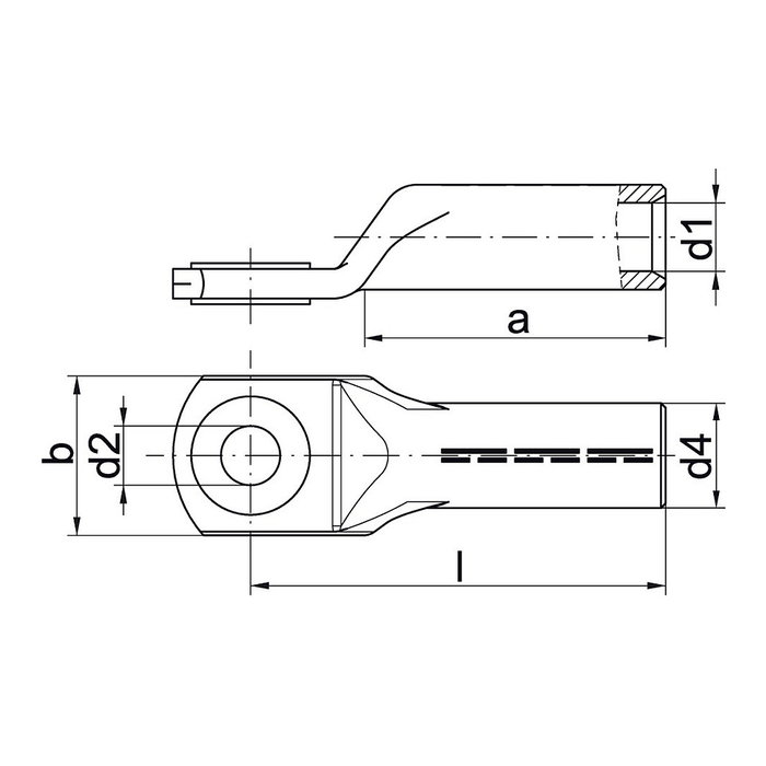 Klauke AL-CU-Presskabelschuh con ojo de cobre 120qmm rm/sm 150qmm se M12 Klauke AL-CU-Presskabelschuh con ojo de cobre 120qmm rm/sm 150qmm se M12