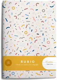 RUBIO PAPELERIA Libreta A5 de 44 hojas con pauta Montessori de 6 mm y margen