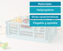 KioKids Caja de Almacenaje Plegable Salvia 40x30x15 Polipropileno Organizadora