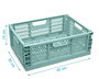 KioKids Caja de Almacenaje Plegable Salvia 40x30x15 Polipropileno Organizadora