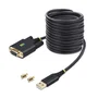 StarTech.com Cable Adaptador USB a Serie RS-232 1P10FFCN-USB-SERIAL, USB Tipo A a DB-9 Macho, 3m, Negro, Compatible con Windows, Mac, Linux, Chrome OS