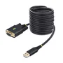 StarTech.com Cable Adaptador USB a Serie RS-232 1P10FFCN-USB-SERIAL, USB Tipo A a DB-9 Macho, 3m, Negro, Compatible con Windows, Mac, Linux, Chrome OS