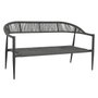 DKD Home Decor Sofá de 2 Plazas de Aluminio y Ratán Negro y Gris Oscuro
