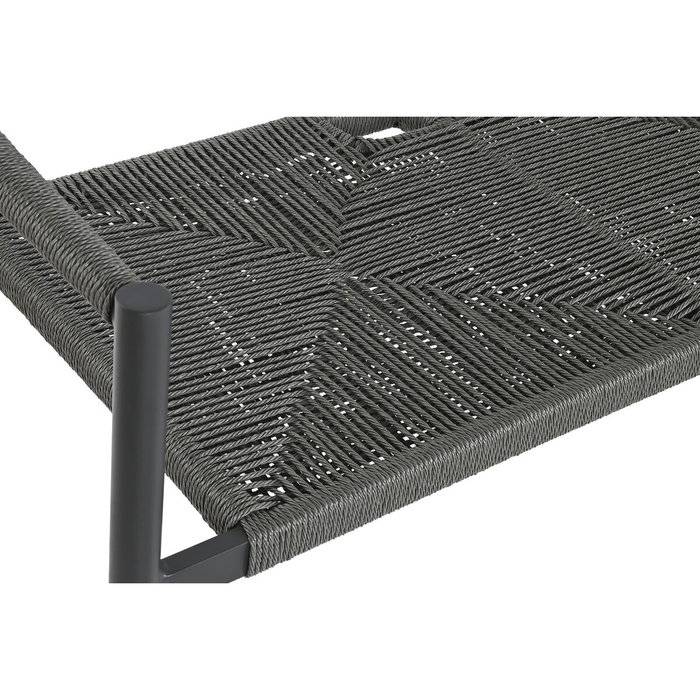 DKD Home Decor Sofá de 2 Plazas de Aluminio y Ratán Negro y Gris Oscuro